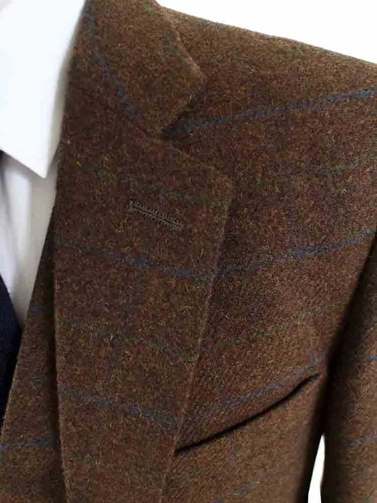 BROWN TATTERSALL TWEED 3 PIECE SUIT