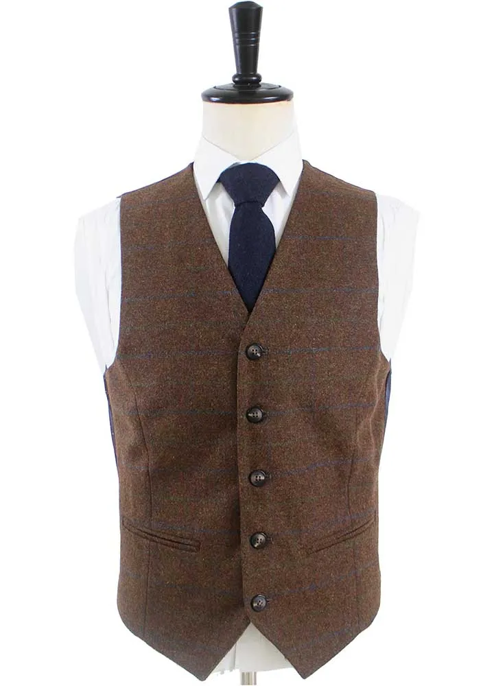 BROWN TATTERSALL TWEED 3 PIECE SUIT