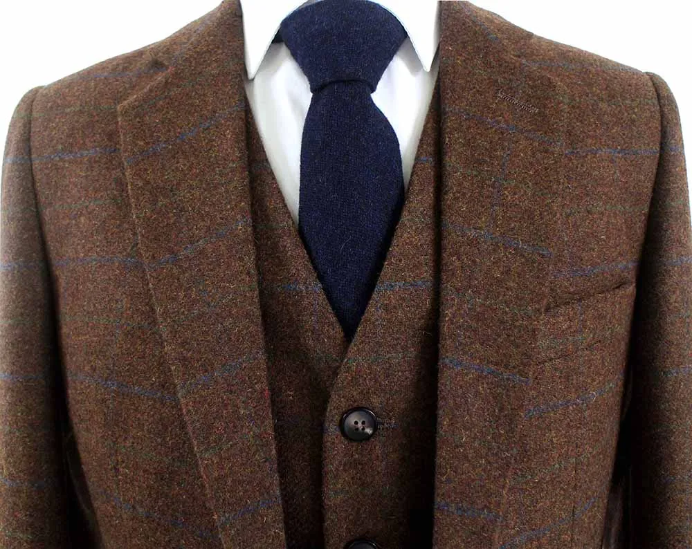 BROWN TATTERSALL TWEED 3 PIECE SUIT