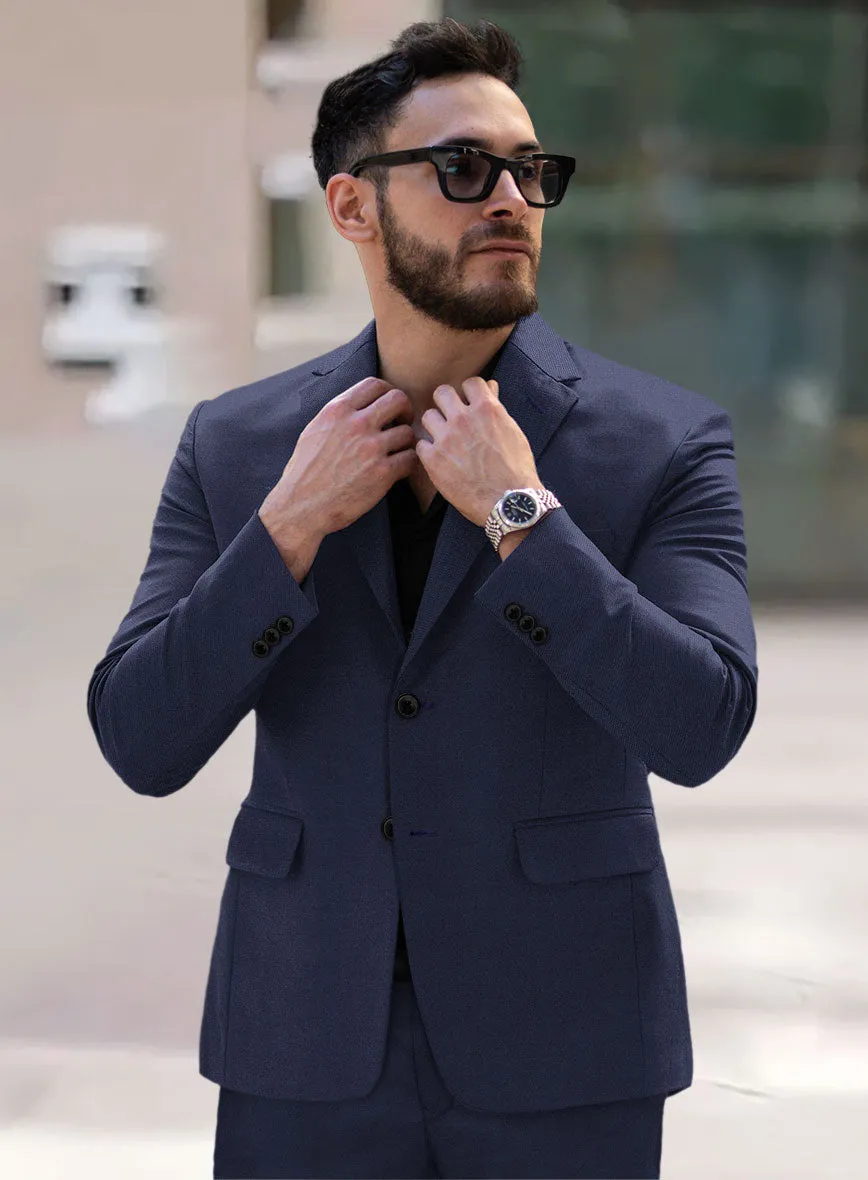 Hardy Minnis Navy Blue Twill Wool Suit