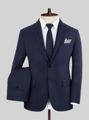 Hardy Minnis Navy Blue Twill Wool Suit