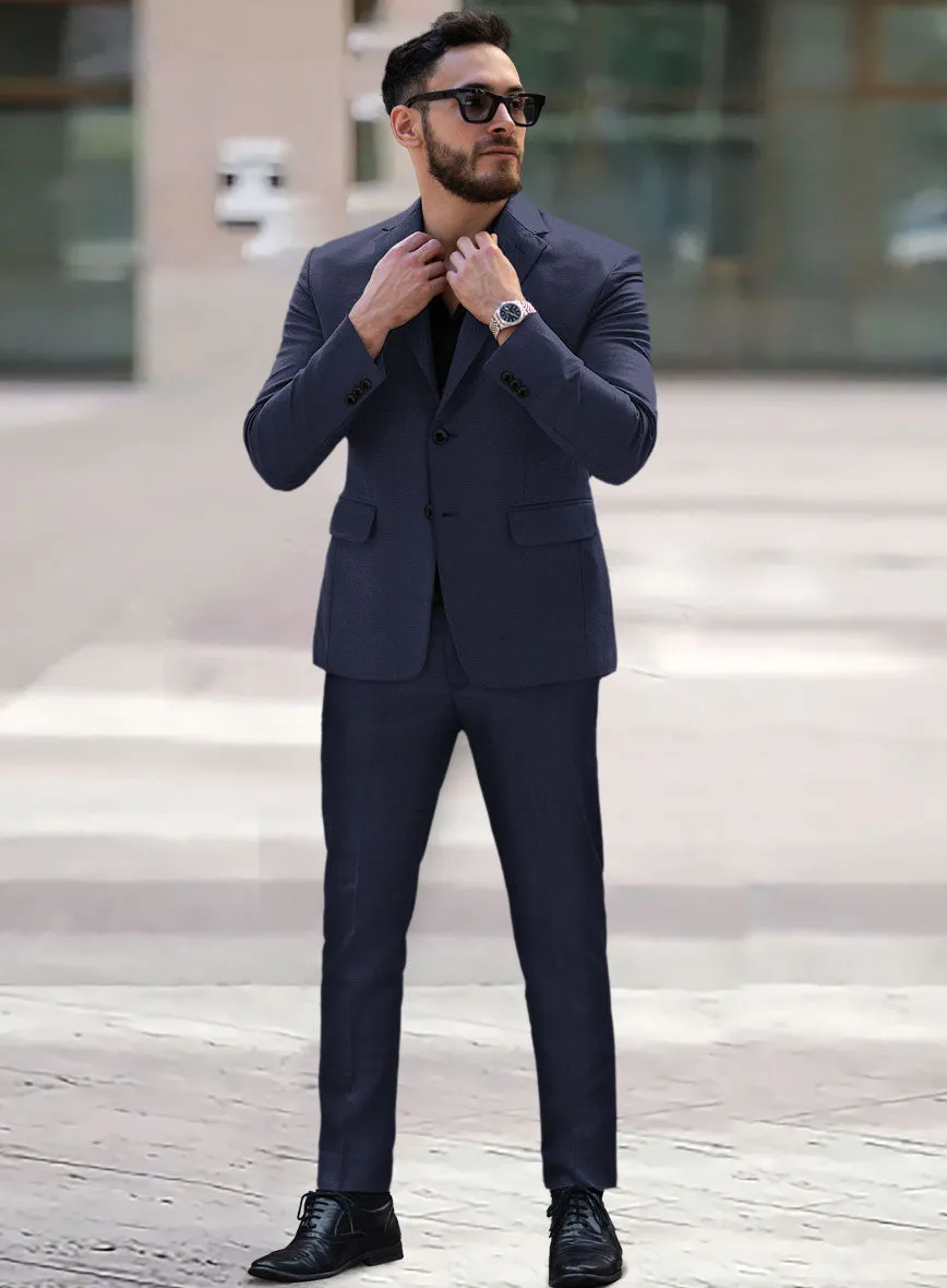 Hardy Minnis Navy Blue Twill Wool Suit
