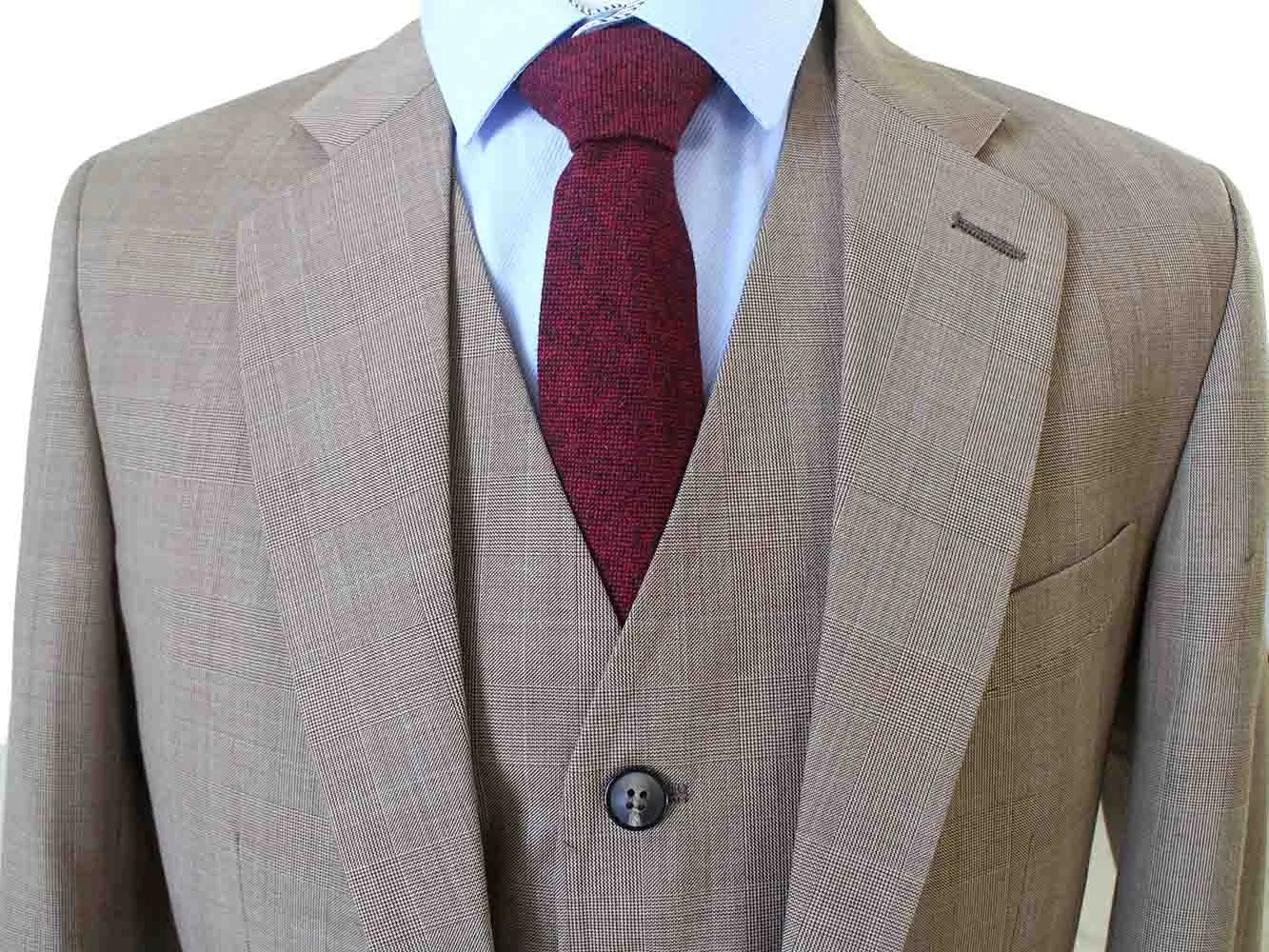 LIGHT BROWN PRINCE OF WALES CHECK SUIT