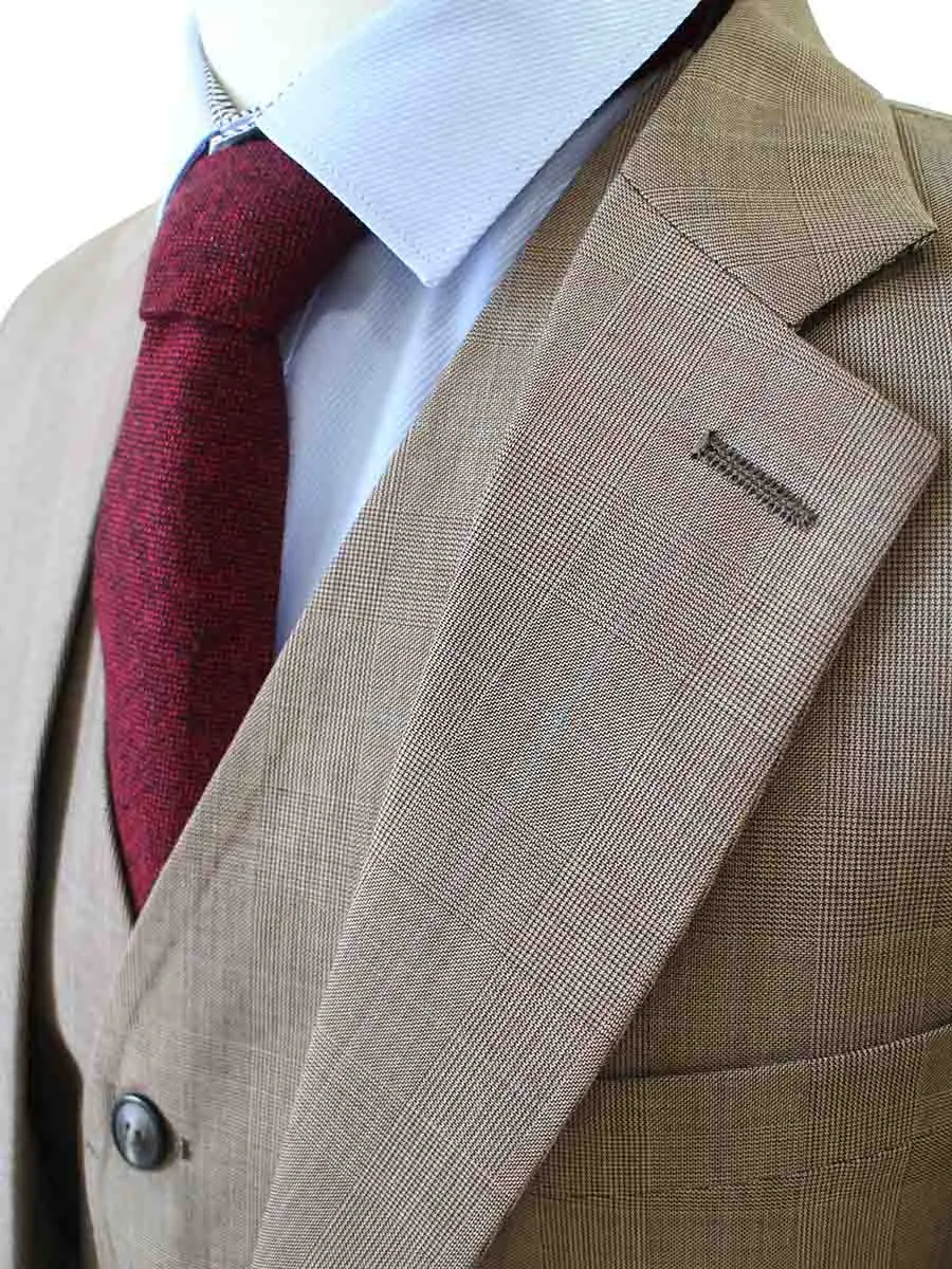 LIGHT BROWN PRINCE OF WALES CHECK SUIT