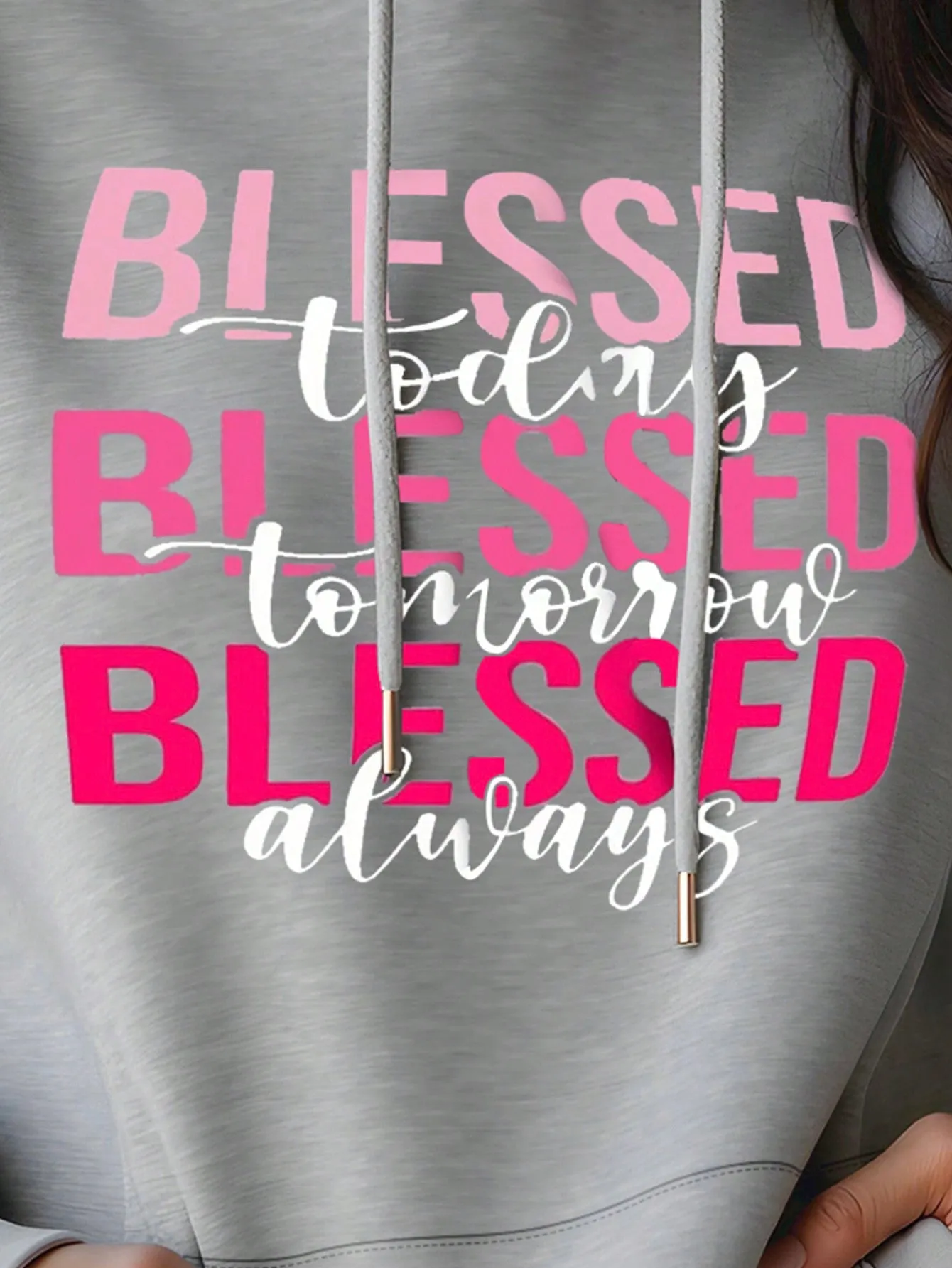 Slayr Colorful English Text Casual Comfy Slim Fit Pullover Hoodie, Suitable For Going Out, Home, Fashionable, Warm Thermal Lined, Autumn/Winter/Spring