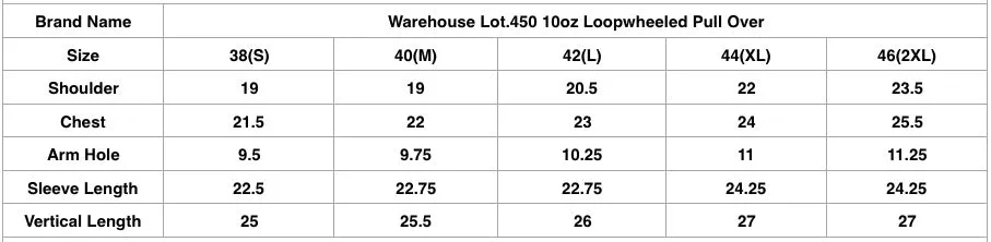 Warehouse Lot.450 10oz Loopwheeled Pull Over (Black)