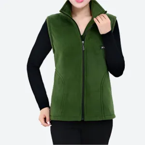 Zippered Sleeveless Fleece Warm Vests