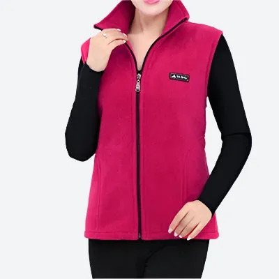 Zippered Sleeveless Fleece Warm Vests